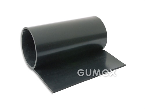 Gummi E9566, 1mm, 0-lagig, Breite 1400mm, 70°ShA, EPDM, -40°C/+100°C, schwarz, 